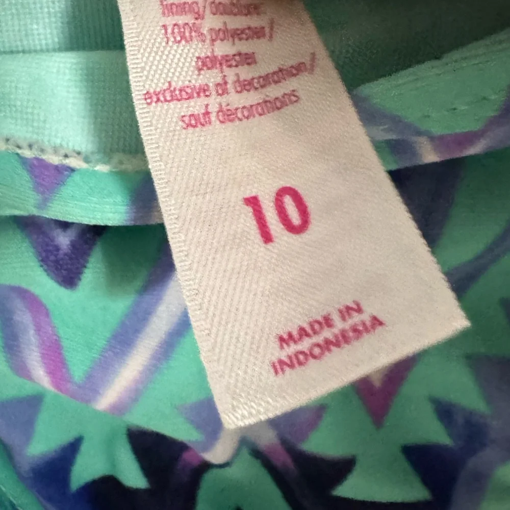 Justice Zigzag Kids Bikini - Aqua and Lavender Girls Size 10